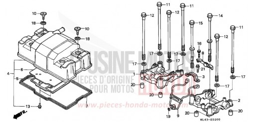 COUVERCLE DE CULASSE CB450SG de 1986